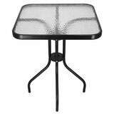 springos stakleni kvadratni vrtni stol, crni 60 x 60 cm | shoptok.hr