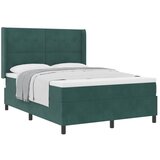 Box spring krevet Tamnozelena 140 x 200 cm Baršun - Tamnozelena 140 x 200 cm Prošiveno gumbima | shoptok.hr
