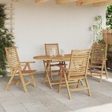  Vrtni set za objed 5 kom. Smeđa Čvrsto teak drvo | shoptok.hr