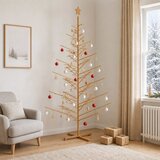  Drveno božićno drvce 240 cm Bambus i masivna borovina Smeđa | shoptok.hr