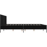  Okvir za krevet crni 200 x 200 cm konstruirano drvo i metal | shoptok.hr