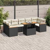 vidaXL 7-dijelni set vrtnih sofa od poliratana s jastucima crni bagrem Cijene