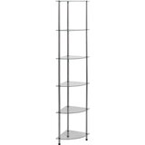 vidaXL Police sa 6 razina prozirne 30 x 30 x 160 cm od kaljenog stakla cijene