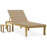  Vrtni ležalnik z mizico in blazino impregnirana borovina, (20663086) | Shoptok.si