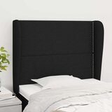  Vzglavje z ušesi črno 103x23x118/128 cm blago, (20737404) | Shoptok.si
