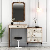 Woody Fashion Komoda sa ogledalom Lizbon 545 Walnut White Cene
