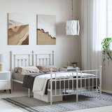 Metalni okvir kreveta uzglavlje i podnožje bijeli 135 x 190 cm | shoptok.hr