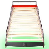 Dječji krevet u obliku trkaćeg automobila LED 90x200 cm crveni | shoptok.hr