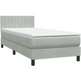 vidaXL Box Spring krevet s madracem svijetlo sivi 90x220 cm baršun | shoptok.hr