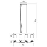  Redo 01-3986 - Visilica na sajli ROTIS 4xE27/15W/230V | Eponuda.com