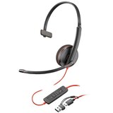 HEWLETT-PACKARD Poly Blackwire 3210 Monaural USB-C Black Headset +USB-C /A Adapter (Bulk) | shoptok.hr