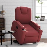 Maison Chic Naslanjač - Relax naslanjač s funkcijo vstajanja vinsko rdeče umetno usnje, (22040142) | Shoptok.si