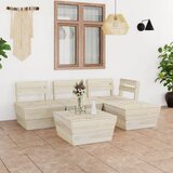 The Living Store Vrtna garnitura iz palet 5-delna impregniran smrekov les - Vrtna Sedežna Garnitura, (21461444) | Shoptok.si