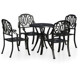  5-dijelni bistro set od lijevanog aluminija crni | shoptok.hr
