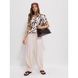 Sinsay Barrel leg hlače od viskoze s dodatkom lana | shoptok.hr
