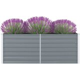 vidaXL Povišena vrtna gredica 160 x 80 x 45 cm pocinčani čelik siva | shoptok.hr