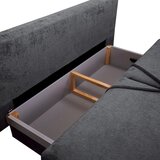 Time ZOFA S POSTELJNO FUNKCIJO, temno siva tekstil | Shoptok.si