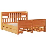  Knjižna postelja brez vzmetnice vošč. rjava 200x200 cm borovina, (21611208) | Shoptok.si