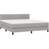  Box spring postelja z vzmetnico svetlo siva 160x200 cm žamet, (20900785) | Shoptok.si