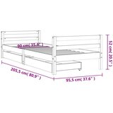  Okvir za dječji krevet s ladicama bijeli 90 x 200 cm borovina | shoptok.hr