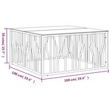  Stolić za kavu 100 x 100 x 50 cm od nehrđajućeg čelika i stakla | shoptok.hr