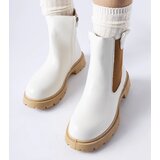 Gemre White ankle boots on beige sole Giacinta | ePonuda.com