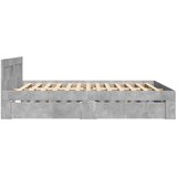 vidaXL Posteljni okvir z vzglavjem betonsko siv 120x200 cm inž. les | Shoptok.si