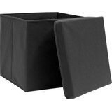  Kutije za pohranu s poklopcima 4 kom 28 x 28 x 28 cm crne | shoptok.hr