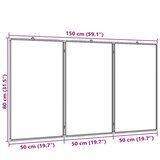  Magnetna bijela ploča sklopiva 150 x 80 x 1,7 cm aluminijska | shoptok.hr