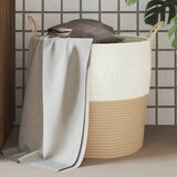  Košara za pohranu bež-bijela Ø 43 x 38 cm od pamuka | shoptok.hr