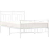 Metalni okvir kreveta uzglavlje i podnožje bijeli 107x203 cm | shoptok.hr