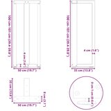  Noge za barski stol T-oblika 2 kom Crne 50x35x(100-101) cm Čelik | Eponuda.com