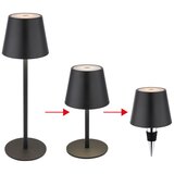 Globo 58488B - LED stona lampa 3u1 VANNIE I s dodirnim prigušiva, punjiva, za spoljašnju upotrebu, LED/3W/5V IP54, crna | Eponuda.com