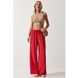  Women's Red Flowy Knitted Palazzo Trousers Cijene