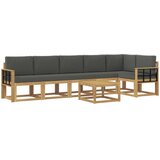  Set vanjskih sofa 7 kom. Bijela i antracit Poliester Smeđa 59 x 59 x 37 cm | shoptok.hr