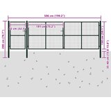  Vrtna vrata Čelik 500x150 cm Zelena | shoptok.hr