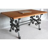 In Runo kovan stol s hrastovom ploom i kamenitim umetkom 150x90cm | shoptok.hr