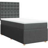  Krevet s oprugama i madracem tamnosivi 90x200 cm od tkanine | shoptok.hr