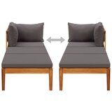 Maison Chic Ležalnik - Sončna ležalnik z 1 naslonom za roke temno siv trden akacijev les, (22042617) | Shoptok.si