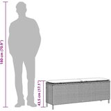  Vrtna klupa s jastukom svijetlosiva 110x30x40,5 cm poli ratan | shoptok.hr