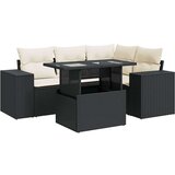  5-dijelna vrtna garnitura od poliratana s jastucima crna | shoptok.hr