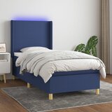 The Living Store Box spring postelja z vzmetnico LED modra 90x190 cm blago - Box Spring Postelja, (21503757) Cene