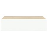  Zidne police s ladicom 2 kom hrast i bijele 40x23,5x10 cm MDF | shoptok.hr