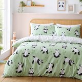 Catherine Lansfield Zelena enojna otroška posteljnina 135x200 cm Panda Paws – | Shoptok.si