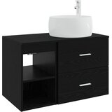 vidaXL Komplet pohištva za kopalnico 2 pcs Črni hrast Inženirski les, (5000245896) | Shoptok.si