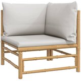  Kutna vrtna sofa od bambusa sa svjetlosivim jastucima | Eponuda.com