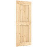  Klizna vrata 80 x 210 cm Čvrsta borovina (neobrađena) | shoptok.hr