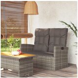  Nagibna vrtna klop z blazinami siva 118 cm poli ratan | Shoptok.si