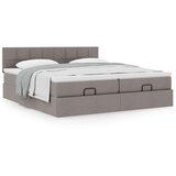 vidaXL Otomanski posteljni okvir z vzmetnicami taupe 200x200 cm blago | Shoptok.si