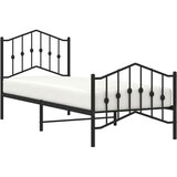  Metalni okvir kreveta s uzglavljem i podnožjem crni 80 x 200 cm | Eponuda.ba